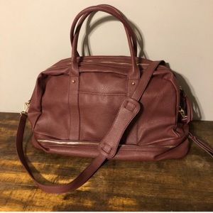 Sole Society Burgundy travel bag carry on with shoe compartment NEW